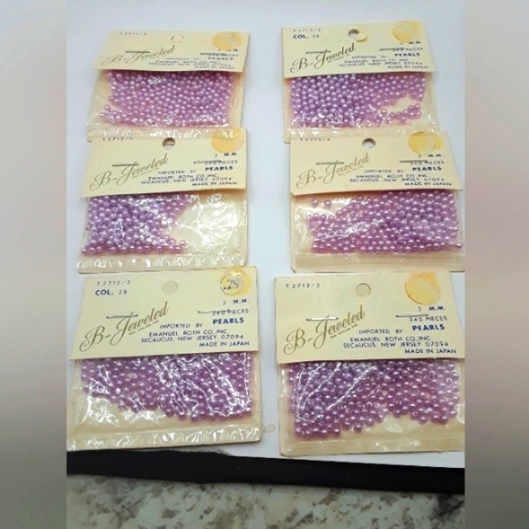 Roth Co Other - Vintage B-Jeweled Mini Beads Roth Co. 6 Paks Made in Japan